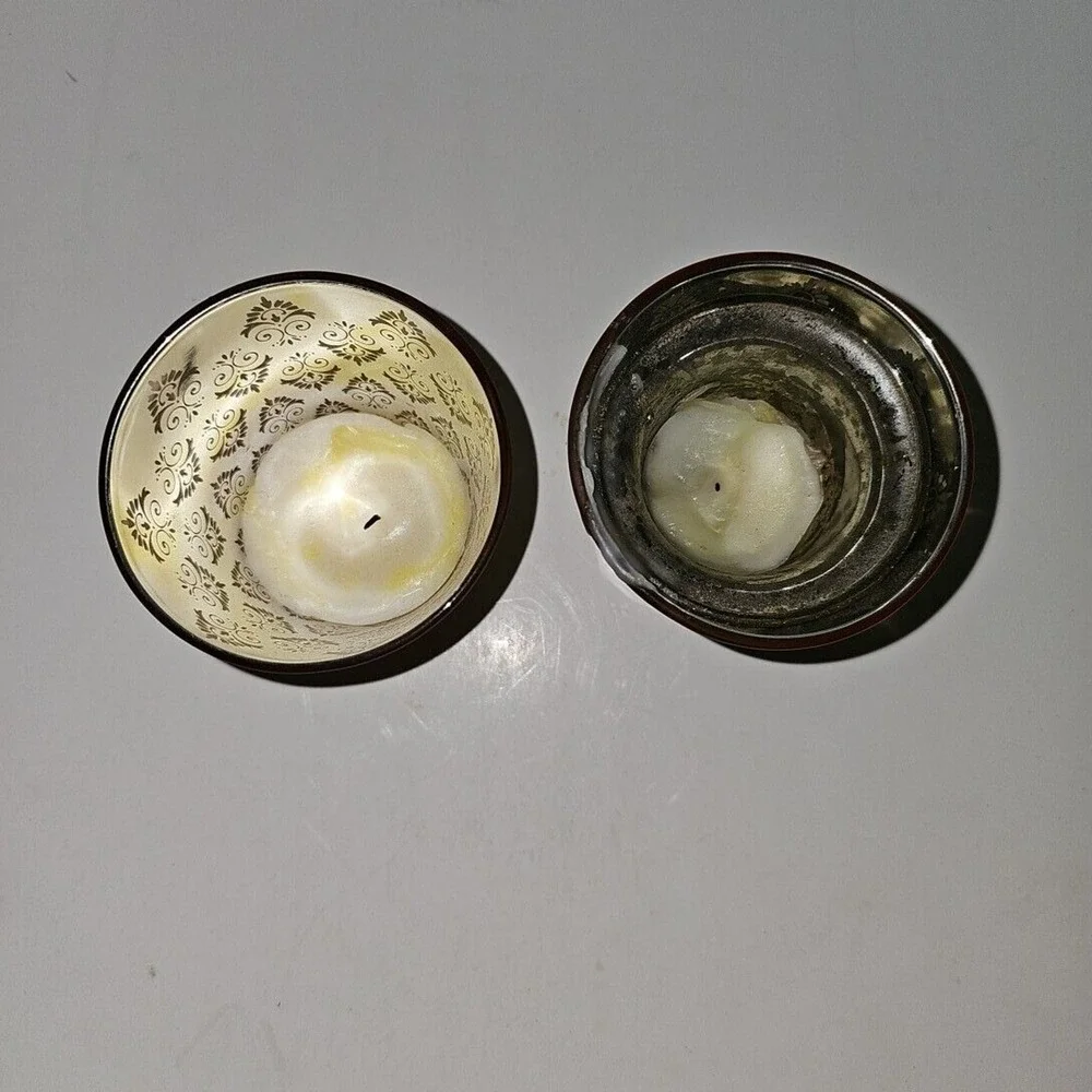Decorative Votive Candle Holder‎ Glass 2pk - Clear Glass Tealight Holders Set